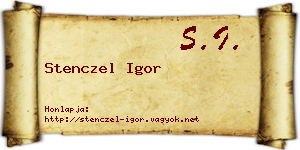 Stenczel Igor névjegykártya