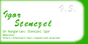 igor stenczel business card